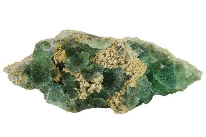 Stepped Green Fluorite Crystals on Quartz - China #163172